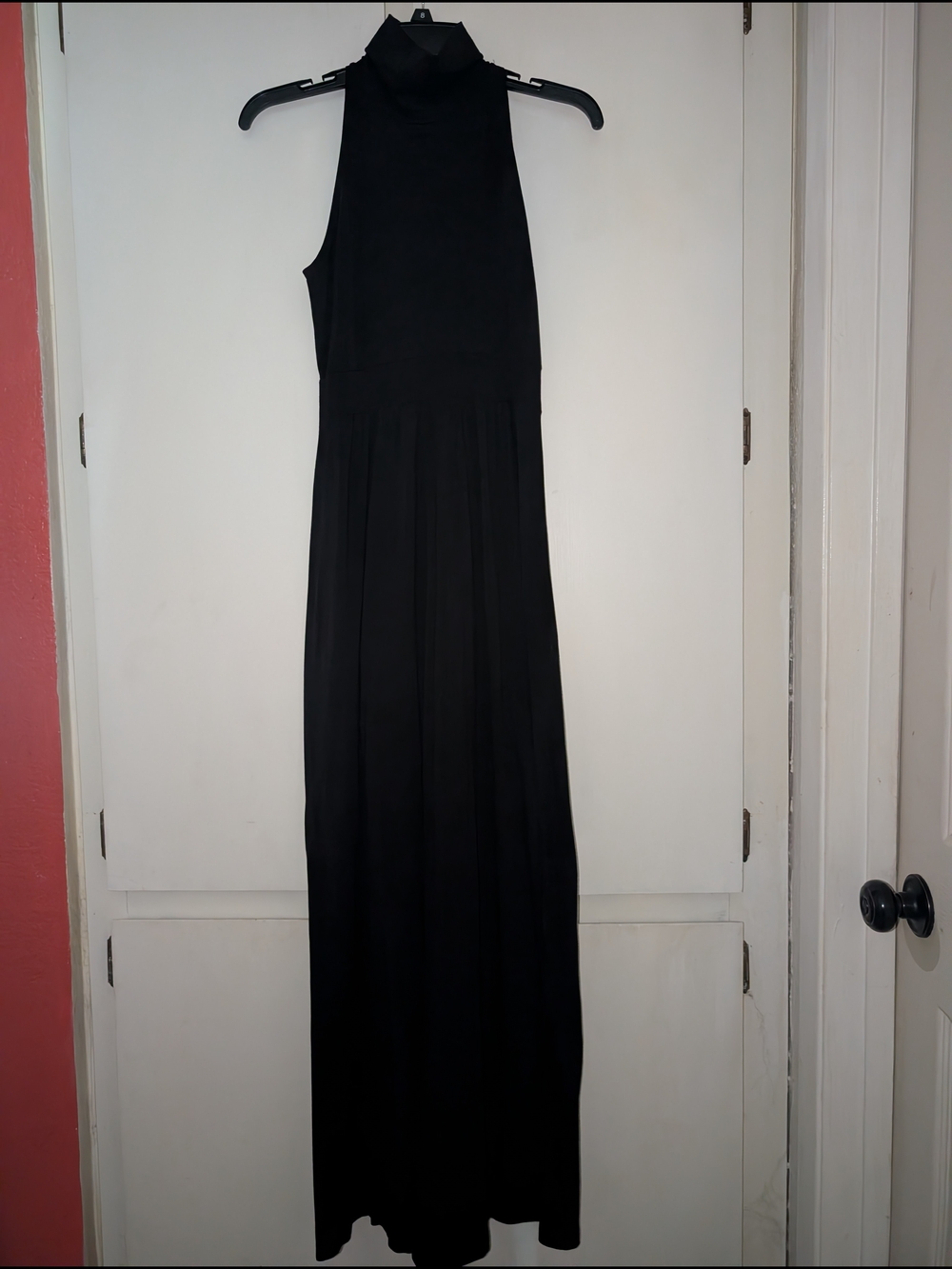 Veronica M Black High-Neck Sleeveless Maxi Dress